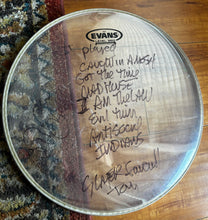 Load image into Gallery viewer, SIGNED +PLAYED DRUMHEAD ANTHRAX ALBUM &amp; LIVE
